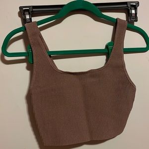 Aritzia Babaton Sculpt Knit Squareneck Cropped Tank